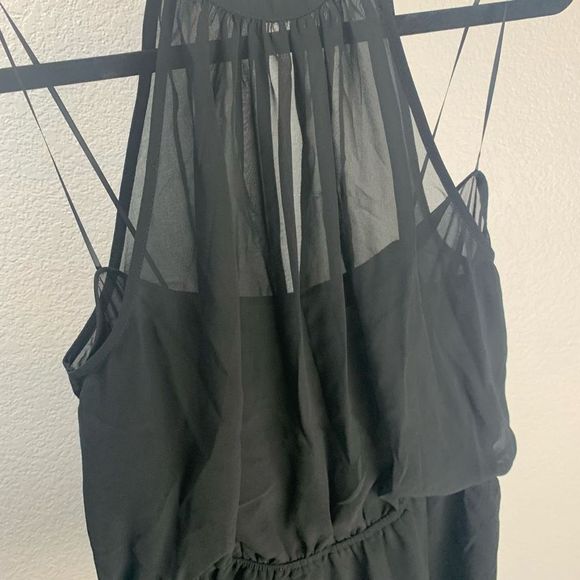 NWT Express Halter Sleeveless Black Sheer Peplum Blouse Top Size M - Picture 4 of 6